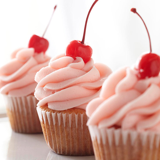 Cherry-Almond Vanilla Cupcakes Recipe