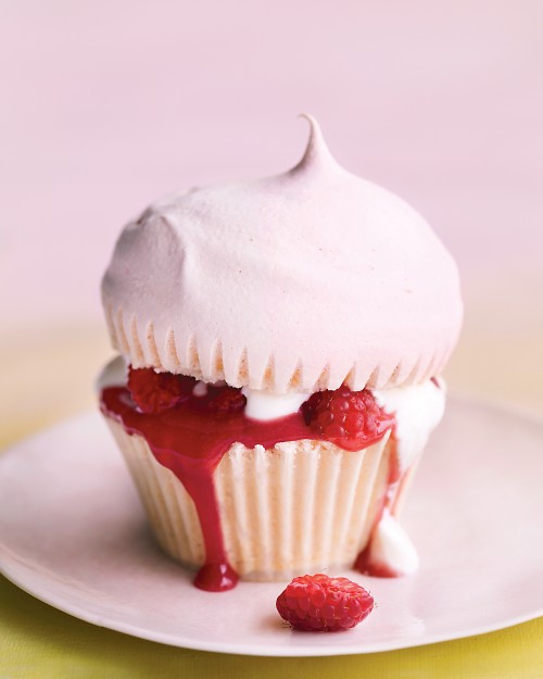 Pink Meringue Cupcakes with Raspberry Curd - Martha Stewart Recipes