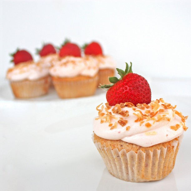 Strawberry Colada Cupcakes | The Girl Who Ate Everything